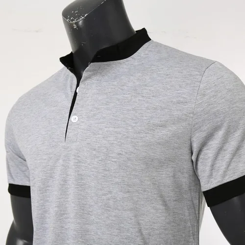 Vista 6 de Camisas polo casuales para hombre, camisa con botones, blusa de verano de manga corta, manga raglán, camisetas clásicas