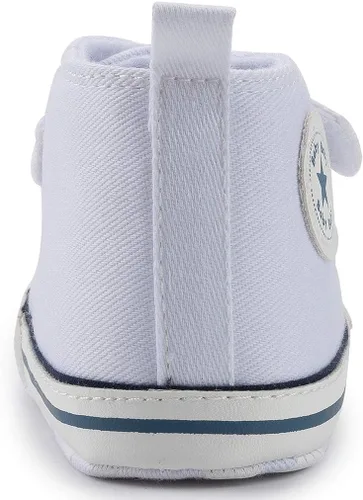 Vista 5 de KIDSUN zapatos deportivos altos hasta el tobillo para bebés, niños y niñas con suela antideslizante, suaves, para recién nacidos, zapatos