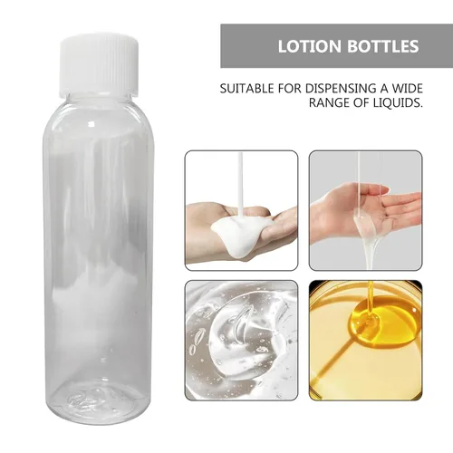 Vista 5 de Conjunto de 7 – Botellas vacías tamaño de viaje de plástico transparente, aprobado por la TSA/Aerolínea
