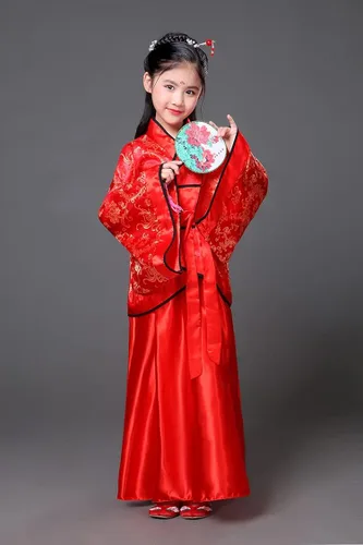 Vista 4 de Traje tradicional chino de Hanfu para niñas, vestido de fiesta antiguo, disfraz de cosplay