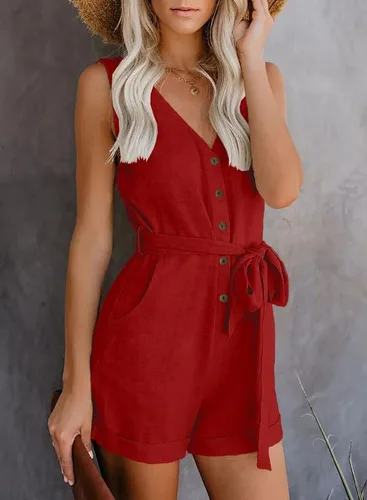 Vista 6 de Dokotoo - Enterizo para mujer, con cuello halter, sin mangas, estampado floral y color sólido
