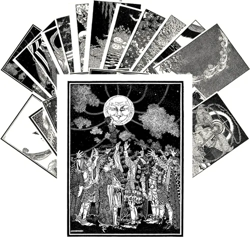 Vista 11 de PIXILUV Postales vintage 24 unids Poor Jack Vintage libro grabado ilustración
