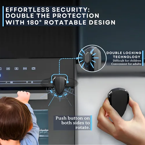 Vista 6 de BABY PROOF ME Horno de seguridad para niños, 1 paquete, cerradura de puerta para horno, seguridad infantil, horno a prueba de bebés, resistente al