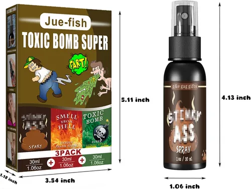 Vista 2 de Winbar Aerosol líquido extrafuerte, paquete de 3 juguetes de broma y broma, spray húmedo potente, bromas súper fuertes para adultos o niños