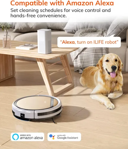 Vista 7 de ILIFE V5s Plus - Robot aspirador y trapeador combinado con Wi-Fi/App/Alexa, aspiradora robótica automática de carga automática, delgada