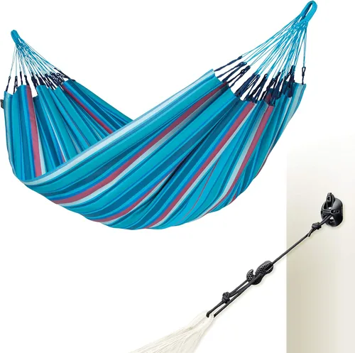 Vista 46 de LA SIESTA Brisa - Hamaca clásica colgante, hecha a mano, resistente a la intemperie, resistente a roturas para relajación en interiores y Almendra