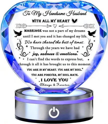 Vista 15 de Regalos Qianwei para novia de novio únicos - Regalos personalizados de corazón de cristal para mi novia que lo tiene todo - Ideas de regalo
