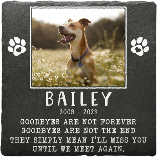 Vista 12 de Sympathy Pet Bereavement Piedra en forma de corazón con huella de perro, placa personalizada para decorar cementerios, recuerda a tus seres queridos