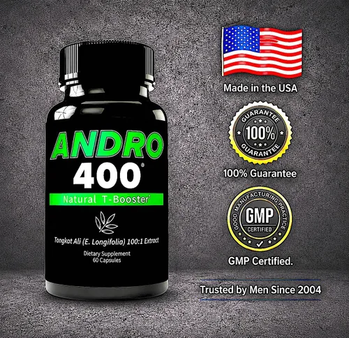 Vista 6 de Andro400 Suplementos naturales T Booster para hombres – Tradicional Tongkat Ali (Eurycoma Longifolia) Extracto 100:1 – Fórmula herbaria