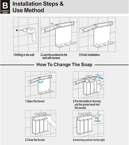 Vista 10 de Champú acondicionador dispensador de jabón de baño 3 botellas