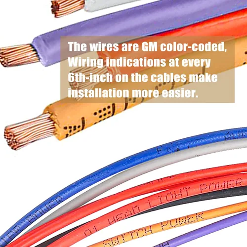 Vista 6 de PartsFlow Arnés de cableado universal extra largo de 12 circuitos Street Hot Rod Wire para Chevrolet Chevy Mopar para Ford Muscle Car, arnés