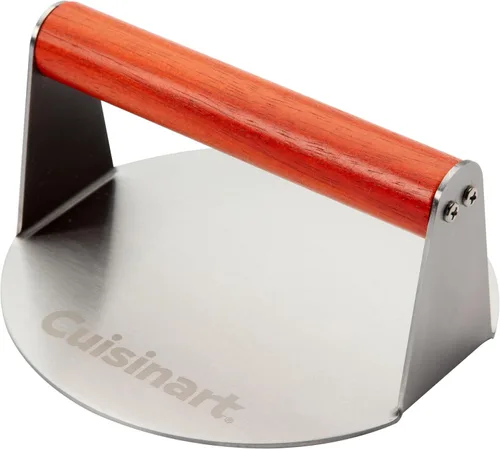 Vista 10 de Cuisinart - Prensa de hamburguesas aplastadas de hierro fundido de 6.5", prensa de parrilla redonda de borde plano para hamburguesas crujientes