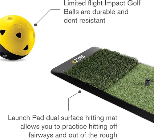 Vista 5 de SKLZ Kit de campo de conducción de golf con red, pelotas de golf, almohadilla de lanzamiento y camisetas