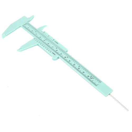 Vista 4 de Pinza Vernier de 6 pulgadas con doble regla, pinza Vernier de plástico de 0.002 in de precisión para medición de joyas (verde)