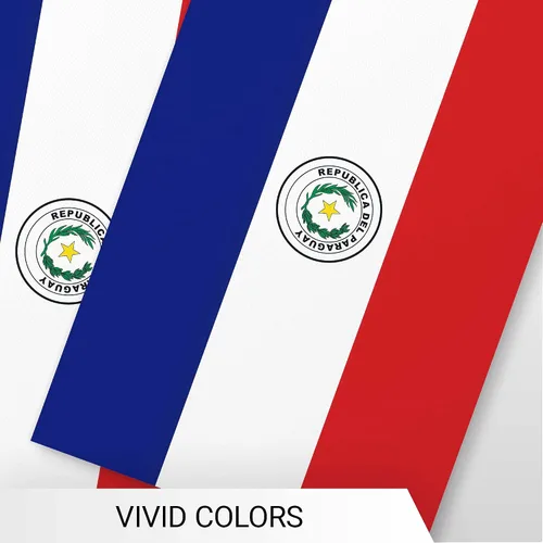 Vista 6 de G128 Banderín paraguayo paraguayo Bandera de 8.2 x 5.5 pulgadas, cuerda completa de 33 pies Poliéster 150D impreso, decoraciones para bar