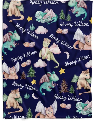 Vista 17 de Kingdora Manta de bebé personalizada con animales – Zoológico, selva, bosque y temática floral – Personalizada, Niñas