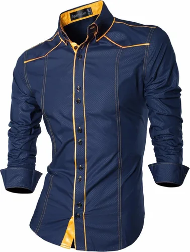 Vista 133 de jeansian - Camisas de manga larga de ajuste entallado para hombre (8397), con botones, informales y de vestir.