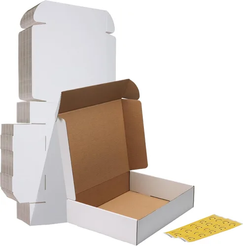 Vista 42 de HORLIMER Paquete de 40 cajas de envío de 5 x 5 x 5, caja de cartón corrugado blanco para correo, embalaje, pequeñas empresas