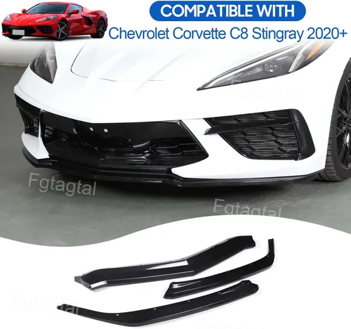 Vista 7 de Kit de repuesto para parachoques delantero compatible con Chevrolet Corvette C8 2020-2026, parachoques delantero ABS, accesorios de decoración