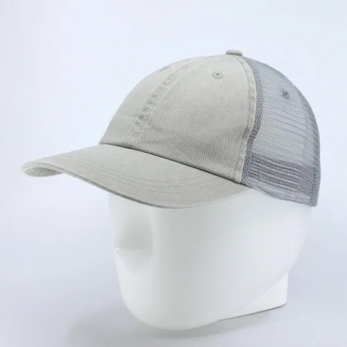 Vista 3 de Gorra de béisbol ajustable de malla suave de algodón lavado vintage
