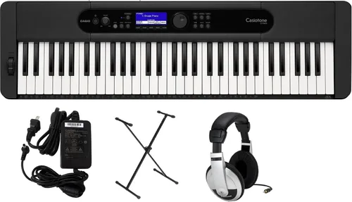 Vista 7 de Casio Paquete educativo CT-S400 con soporte y software de instrucción eMedia, adaptador de CA y auriculares