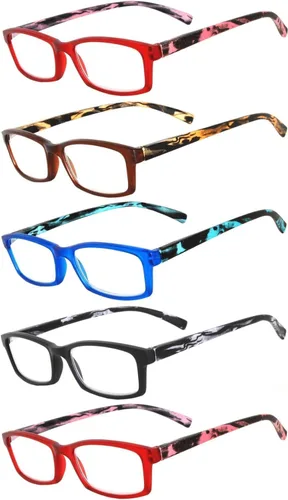 Vista 12 de OWL 5 pares de lentes de lectura de moda para mujer, bisagra de primavera