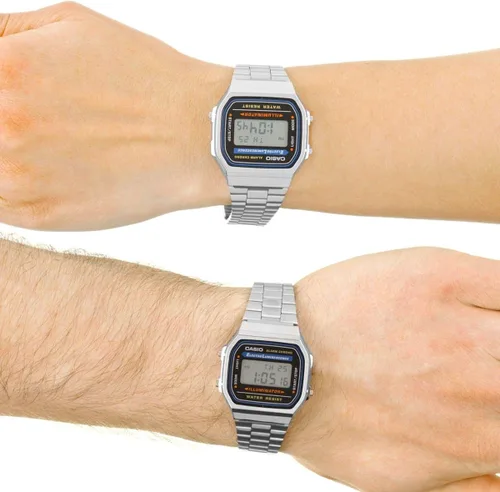 Vista 6 de Casio Colección Retro A168WA-1YES - Reloj digital para hombre con iluminación Plateado Digital movimiento de cuarzo
