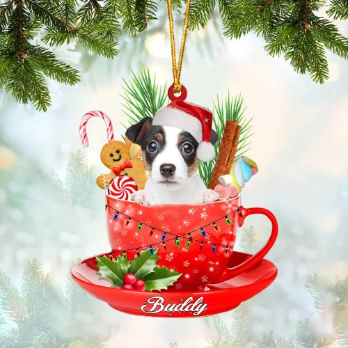 Vista 83 de Alaskan Malamute - Adorno de tetera de perro sentado en una tetera de Navidad, adorno de Navidad con nombre personalizado, adorno de automóvil