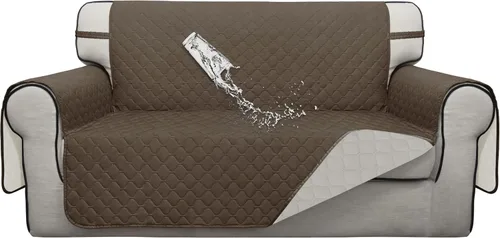 Vista 75 de ISSUNTEX Fundas de sofá de dos plazas con doble protección 100% impermeables para sala de estar, fundas para sofá de 2 cojines, protector de muebles