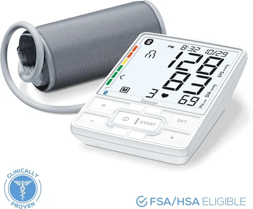 Vista 6 de Beurer BM69W - Monitor de presión arterial para la parte superior del brazo con Bluetooth, indicador de posición del puño y tecnología de inflado