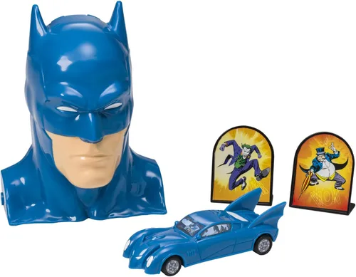 Vista 7 de DecoSet® Batman™ to the Rescue Cake Topper, 4 piezas de decoración para tartas, incluye estuche Batman™ con un lanzador de móvil plegable oculto
