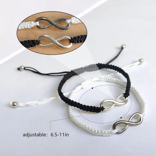 Vista 81 de 2 pulseras magnéticas para parejas, piedra natural negra mate, cristal para votos de amor eterno, juego de pulseras de cuentas de piedra de energía