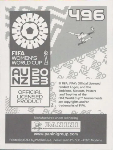 Vista 2 de Pegatinas de la Copa Mundial Femenina de Panini FIFA 2023 # 496 Logotipo del equipo Argentina Mini Sticker Soccer Futbol Tarjeta de intercambio