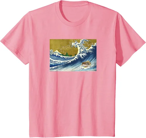 Vista 12 de Camiseta de surf japonés con diseño de erizo Azul Marino