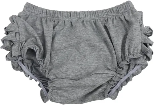Vista 4 de Wennikids cubre pañal, pantalones cortos algodón para niña, S / 0-6 meses, Gris