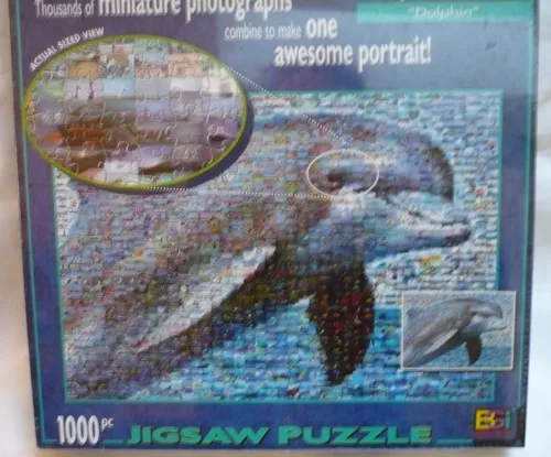 Vista 2 de Rompecabezas de delfines fotomosaicos 1000pc