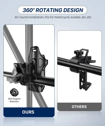 Vista 5 de FODSPORTS Portavasos para motocicleta, ATV, soporte mejorado para bebidas de motocicleta con abrazadera de metal de 0.5 a 1.57 pulgadas, soporte