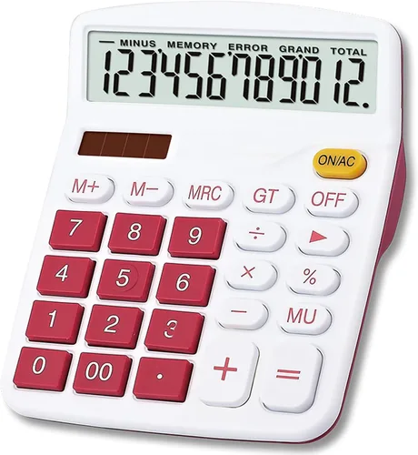 Vista 9 de Calculadora Pantalla de 12 dígitos Batería solar de doble potencia financiera dedicada gran función estándar de escritorio Calculadora de negocios