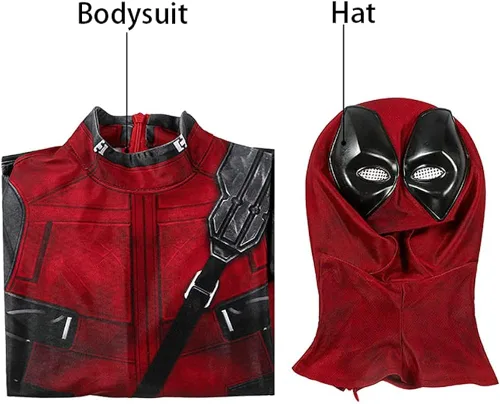 Vista 6 de Reddomain Traje de superhéroe para niños, estilo 3D, disfraz de cosplay de Halloween