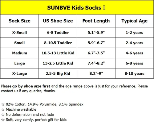 Vista 3 de SUNBVE Kids Boys Soft Fashion Cotton Dress Socks Gift