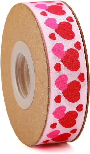 Vista 13 de Meseey Rollo de cintas para el día de San Valentín de 50 yardas, cinta decorativa de corazón rosa de 5/8 pulgadas para bodas, envoltura de regalos