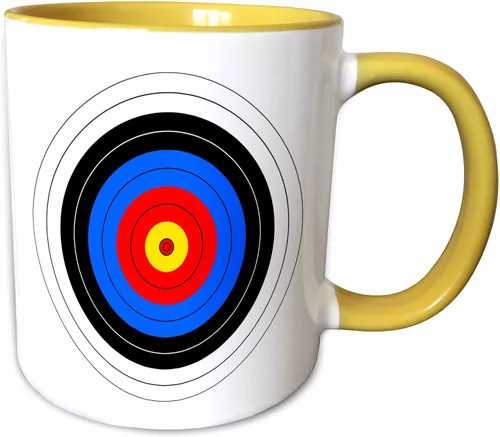 Vista 9 de 3dRose Objetivo con rojo amarillo negro blanco y azul anillos taza, 11 oz