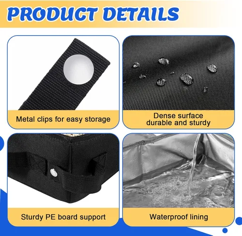 Vista 5 de Caja de arena plegable para gatos, caja de arena de viaje portátil para gatos con forro impermeable, ligera y fácil de limpiar, bandeja de arena