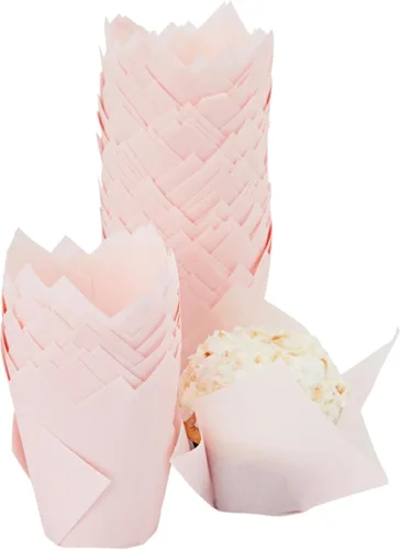 Vista 11 de Juvale Revestimientos para cupcakes – 2 x 3.5 pulgadas, negro, paquete de 100 – Revestimientos de tulipanes para cupcakes para hornear y fiestas