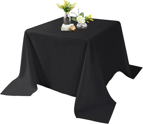 Vista 138 de Mantel de poliéster lavable de 132 pulgadas, resistente a las manchas y a las arrugas, mantel decorativo para mesa de comedor, fiestas de bufé