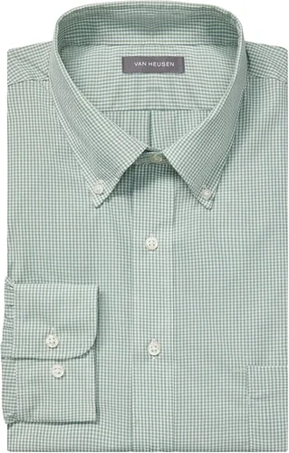 Vista 3 de Van Heusen Men's Regular Fit Gingham Button Down Collar Dress Shirt