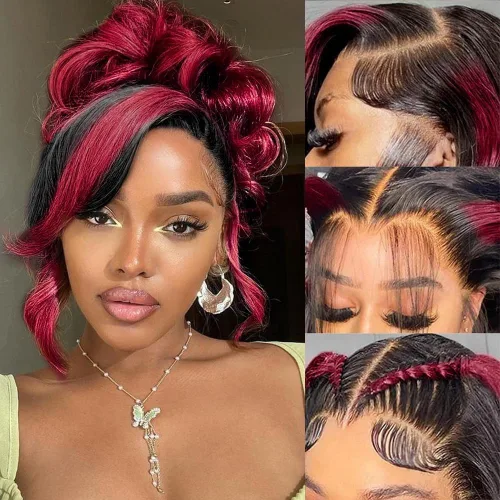 Vista 26 de BAIICS Pelucas de cabello humano rubio miel con encaje frontal transparente HD de 13 x 6 pulgadas, peluca frontal de encaje transparente HD 12A