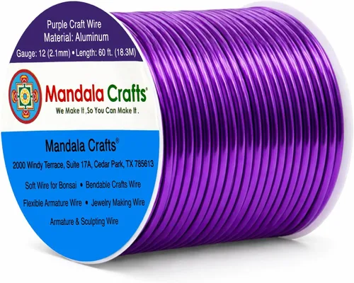 Vista 374 de Mandala Crafts - Alambre de aluminio anodizado de calibre 22 para hacer joyas - 137.2 m de alambre flexible surtido y coloreado - Doble para bonsái