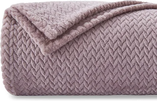 Vista 59 de NEWCOSPLAY Manta de Tiro Súper Suave Aqua Franela Sedosa Premium Fleece con Patrón de Hojas Ligera Manta de Cama para Uso en Todas las Estaciones