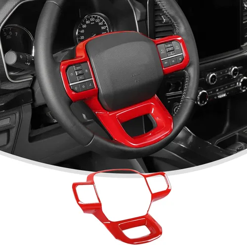 Vista 15 de Linskip Moldura para volante compatible con Ford F150 2015-2020 y F250 F350 Super Duty 2017-2022, para Ford Expedition 2018-2021, funda para Negro